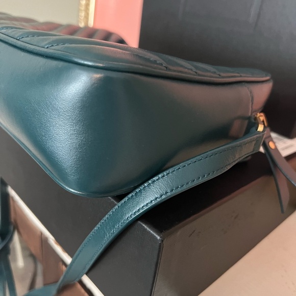 YSL Saint Laurent Quilted Chevron Lou Crossbody Bag. - Picture 9 of 17